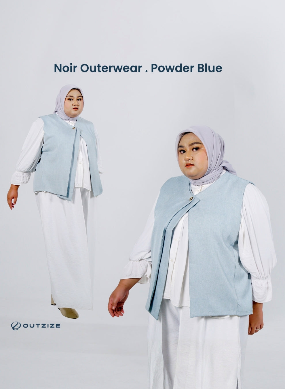 Noir Vest Outerwear - Powder Blue