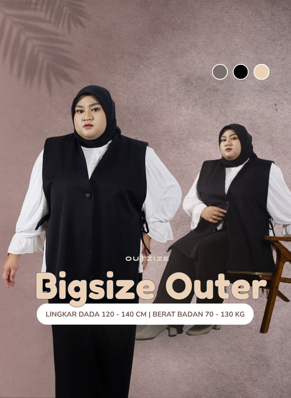Aster Vest Outerwear - Hitam